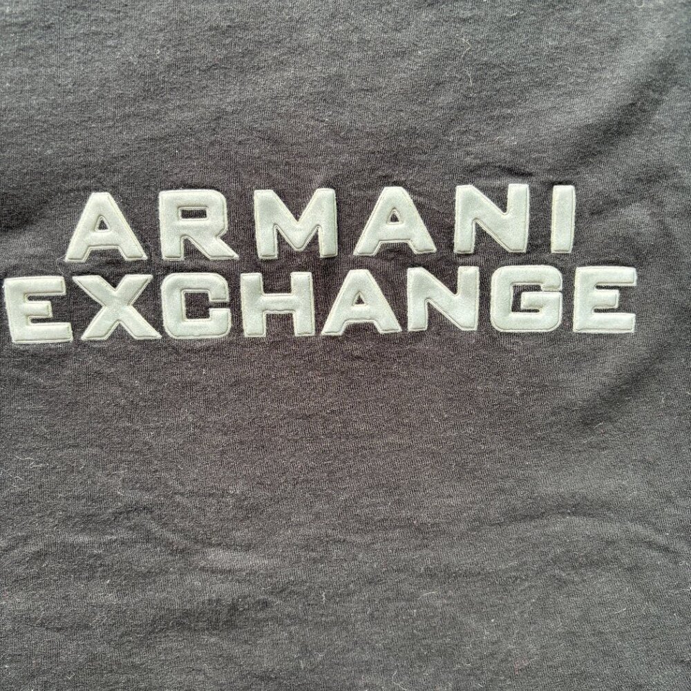 "Reflective" Armani Exchange Name Patch On Black … - image 2